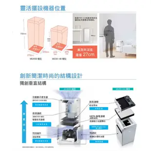 【DAIKIN 大金】疫情防護在家享好空氣7坪 閃流空氣清淨機(MC30YSCT)10年免耗材