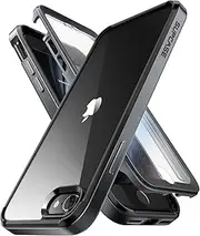 SUPCASE Unicorn Beetle Edge XT Series Case for iPhone SE (2020/2022) /iPhone 7 /iPhone 8, Slim Frame Clear Protective Case with Built-in Screen Protector (Black)