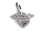PANDORA Heart and Angel Wings Dangle Charm -