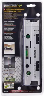 Johnson Level & Tool 40-6184 Magnetic Torpedo Laser Level, Silver & Black, 1 ...