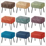 Modern Jacquard Footstool Ottoman Bench Comfy Vanity Chair Entryway Bench Decor