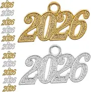 [Healvian] 20pcs 2026 Graduation Charm Durable Alloy Year Pendant for DIY Jewelry Making Brightly Electroplated Graduation Cap Decor for Bracelets Necklaces Earrings and Crafts