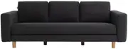 Koala Lounging Sofa 3 Seater, Comfortable Single-Seat Cushion with Wide Armrests and Timber Feet Design for Home Living Room, Office Couch, Grey Nurse