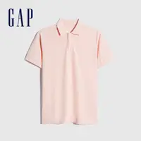 在飛比找蝦皮商城優惠-Gap 男女同款 純棉商務短袖POLO衫-淡粉色(73652