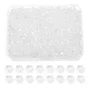 1000pcs 4mm Bicone Glass Crystal Beads, Faceted Beads with Box Pure White