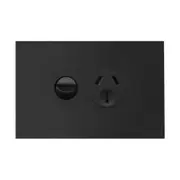 Hager WBQP1S-MB Finesse Series Powerpoint, Single, Powerpoint, Switchplug Combination, Single Pole, Flush, Horizontal, 250V 10 Amps, 3 Pin, Matt Black
