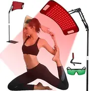 Red Light Therapy Device for Face & Body, Portable Red Light Lamp with Adjustable Holder & Desktop, 660nm Red Light and 850nm Infrared Light Therapy Home Use Facial and Full Body