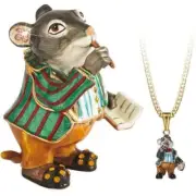 Ratty Rat Wind in Willows Trinket Box Pewter Enamel Hidden Treasures + Pendant
