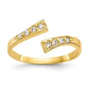 10K Gold CZ Polished Design Toe Ring Jewelry