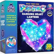Prismic Hanging Heart Lantern Kit – DIY Craft Light for Teens & Adults Age 12+ with Panels, Pins, USB LED Lights & Instructions – Buildable Room Décor for Girls & Boys