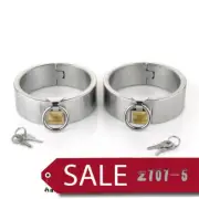 Unisex Stainless Steel Lockable Handcuffs Wrist Restraints Hand Cuffs Flirt