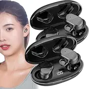 Echo Labs Ear Buds 2024 Edition, Wireless Audio Earbuds, Waterproof Bluetooth, LED Power Display (2pcs Black)