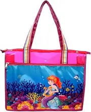 The Rosette Imprint Coloured PVC Tote Bag for Children and Kids (PVC and Waterproof) - Mermaid, Multicolour, Standard