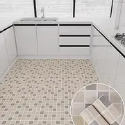 Thickened Bathroom Floor Stickers, Self-Adhesive Waterproof Kitchen Bathroom Floor Renovation Remodeling Carpet Stickers(G,60cmx5m)