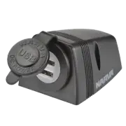 NARVA 81154BL BLACK SURFACE MOUNT DUAL USB SOCKET WITH DUST COVER 5V @ 2.5A