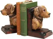 Bookends Bookend TRADITIONAL Lodge Yellow Lab Labrador Dog Head Dogs Resin