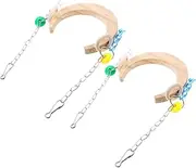 YARNOW 2pcs Bird Swing Parakeet Bird Carrier Cage Hummingbird Perch Swing Pet Bird Carrier Birds Decor Parrots Parrot Perch Swing Hamster Maze Swings Hammock with Stand Planet Wooden