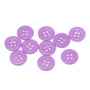 10pcs Resin Sewing Buttons 1/2" Round Flat 4-Hole Craft Buttons, Light Purple