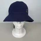 NWT Kangol Unisex Bermuda Casual Bucket Hat Size M Navy Blue 0397BC Embroidered