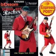 CA254 School Boy Rocker Angus AC DC Mens 80s Punk Rock Star Fancy Dress Costume