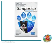 Simparica for Medium dogs 10.1 - 20kg 6 pack Flea, Tick and Mite treatment