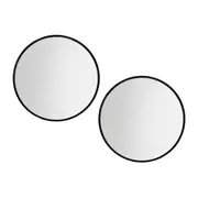 TOOLKISS 2 Wall Mirror Makeup – 70cm Round Framed Mirrors for Bathroom & Home Decor, Black MDF Frame, Premium Silver Plating, Intelligent Mist Removal, High Clarity Reflection