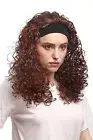 Wig Ladies Carnival Headband Long Volume Curls Braun Caribbean Latina 80er