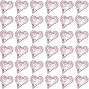 uxcell 40 Pcs 3D Heart Pink Nail Rhinestones 12x13mm K9 Glass Crystal Rhinestones Pointed Back Crooked Heart Gems for Nail Charm Art DIY Decoration Craft