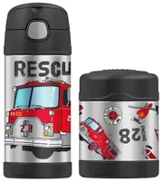 Thermos Funtainer 290Ml Food Container + 355Ml Drink Bottle Firetruck