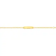 9ct Gold 16cm Solid Open Curb Identity Bracelet