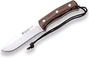 Hunting Knife Joker "Nomad" CN125, Walnut Wood Handle, blade 12,7 cm of Bohler N695 Steel, brown leather Sheath, with 200 cm of paracord, Tool for fishing, Hunting, camping and hiking