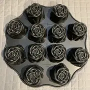 Nordic Ware Sweetheart Rose Mini Bundt Cake Pan Cast Aluminum 12 Roses USA