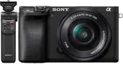 Sony Alpha A6400 w/16-50mm f/3.5-5.6 Lens - Black w/Bluet ooth Grip Mirrorless Camera