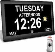 New 2023 Alarm Clocks 10 Inch, 12 Electronic Calendar Day Date Large Clock for M
