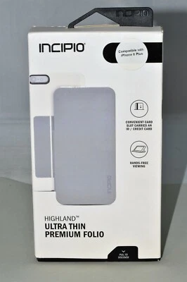 Incipio Highland White/Gray Folio Case For iPhone 6 Plus/6s Plus New OEM