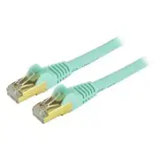 StarTech 6in Aqua Cat6a Shielded Patch Cable - Cat6a Ethernet (c6aspat6inaq)
