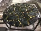 30" Labradorite Stone Side Coffee Table Top Modern Crystal Healing Bedroom Decor