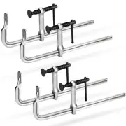 4-Pack Bar Clamps Set, 12-Inch Light-duty Drop Forged Steel Bar Clamps, Steel...