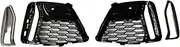 Front Bumper Fog Light Grill Cover Compatible For BMW M340i 330i 3-Series G20 G21 G28 2019-2021 Side Air Vent Intake Frame Grille Trim Mesh(Black-Gray)