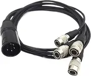 4 in 1 Power Cable XLR 4PIN to 4 Pcs Hir~se 4-pin Plug Connector for Sou~d Devi~ES 688/664/ ZO~M F8 Power line(50cm)