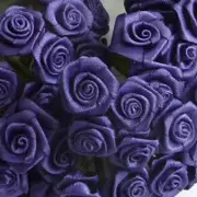 Dior Roses 144er Bund Satin Floret Wedding Baptism Blue-Violet Mallow 10,5cm