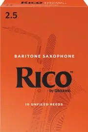 Rico Baritone Sax Reeds, Strength 2.5, 10-pack