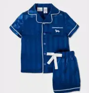 New Peter Alexander Blue Satin PJ Set incl Gift Box. Kids Size 14. RRP$79.95