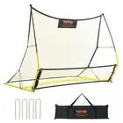 VEVOR Soccer Trainer, 2-IN-1 Portable Soccer Rebounder Net, Iron Soccer Practice