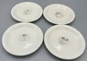 4 WILLIAMS SONOMA Snowmen 6.25" Plates Winter Christmas EXCELLENT