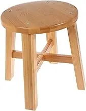 Square Stool Bamboo Stool Boys and Girls Kitchen Step Non-Slip Bathroom Stool for Home and School