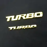 1x Big + 1x Small Golden TURBO Metal Badge Decal Emblem Sticker Motors Car Coupe (for: Renault)