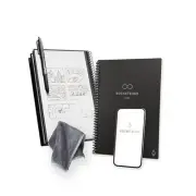 New Core Reusable Spiral Notebook, Executive Size 6x8.8, Black - Dotted