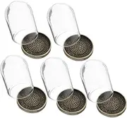 Veemoon 5Sets DIY Micro Landscape Glass Dome with Tray for Home Decor for Indoor and Outdoor Creative Decoration Transparent Easy to Display Micro