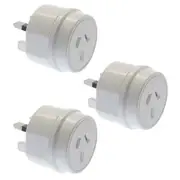 3PK Moki Travel Adaptor AUS/NZ to UK Adapter Wall Power Plug Outlet Socket White